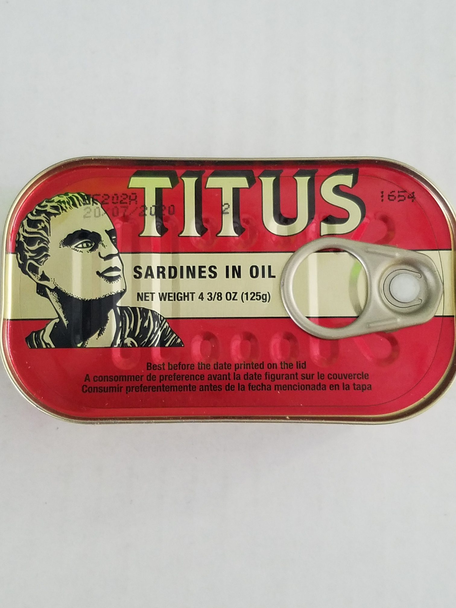 Titus Sardine Can 4 3/8 OZ (125g)